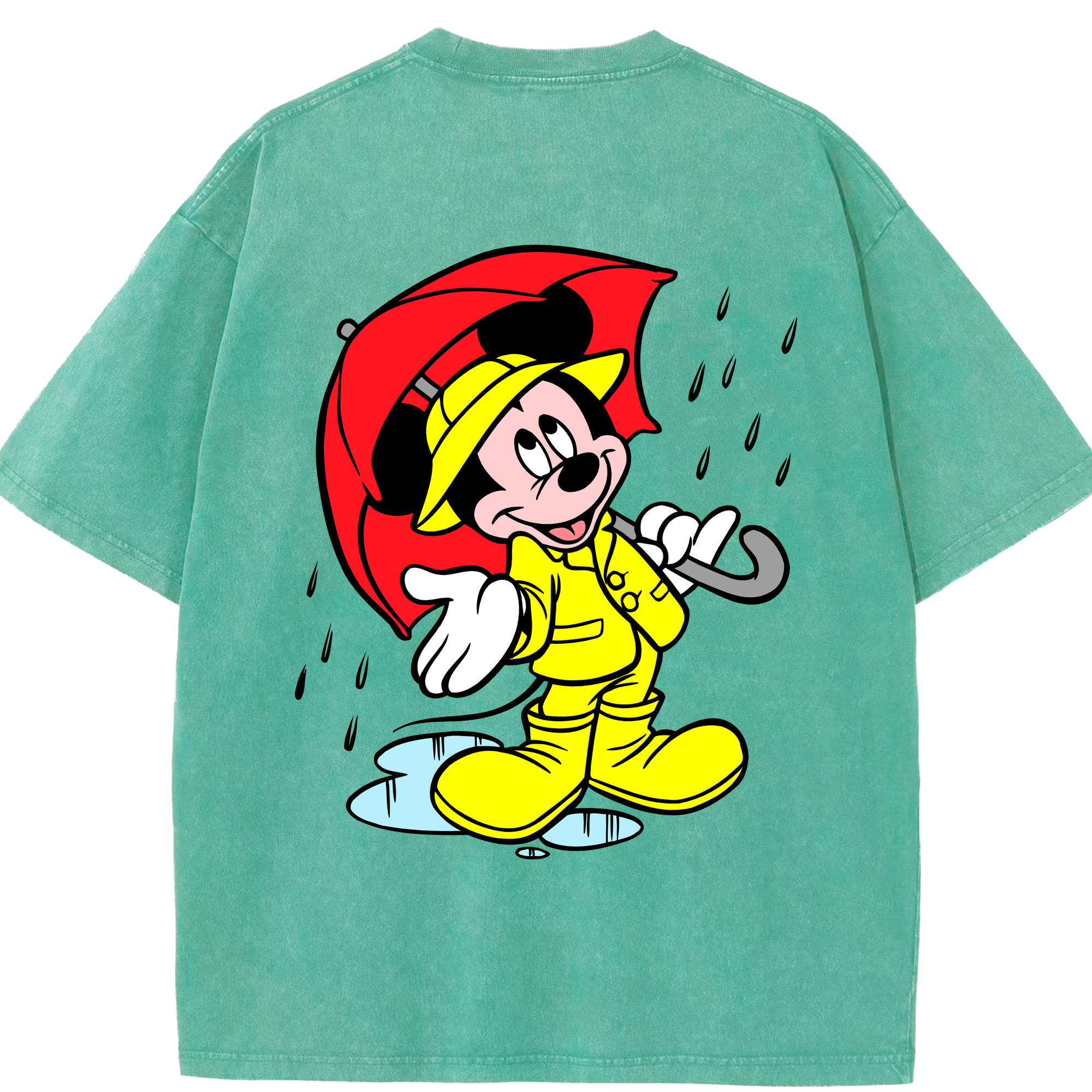 （画像用） ミッキーマウス Mickey Mouse 綿100% ヴィンテージ風 半袖Tシャツ（背面プリント）